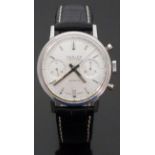 Harlem gentleman's chronograph wristwatch with luminous and chrome hands, chrome baton numerals,