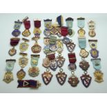 A large quantity of enamel Masonic medals / jewels,