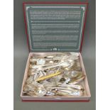A collection of silver plated cutlery to include Elkington & Co,