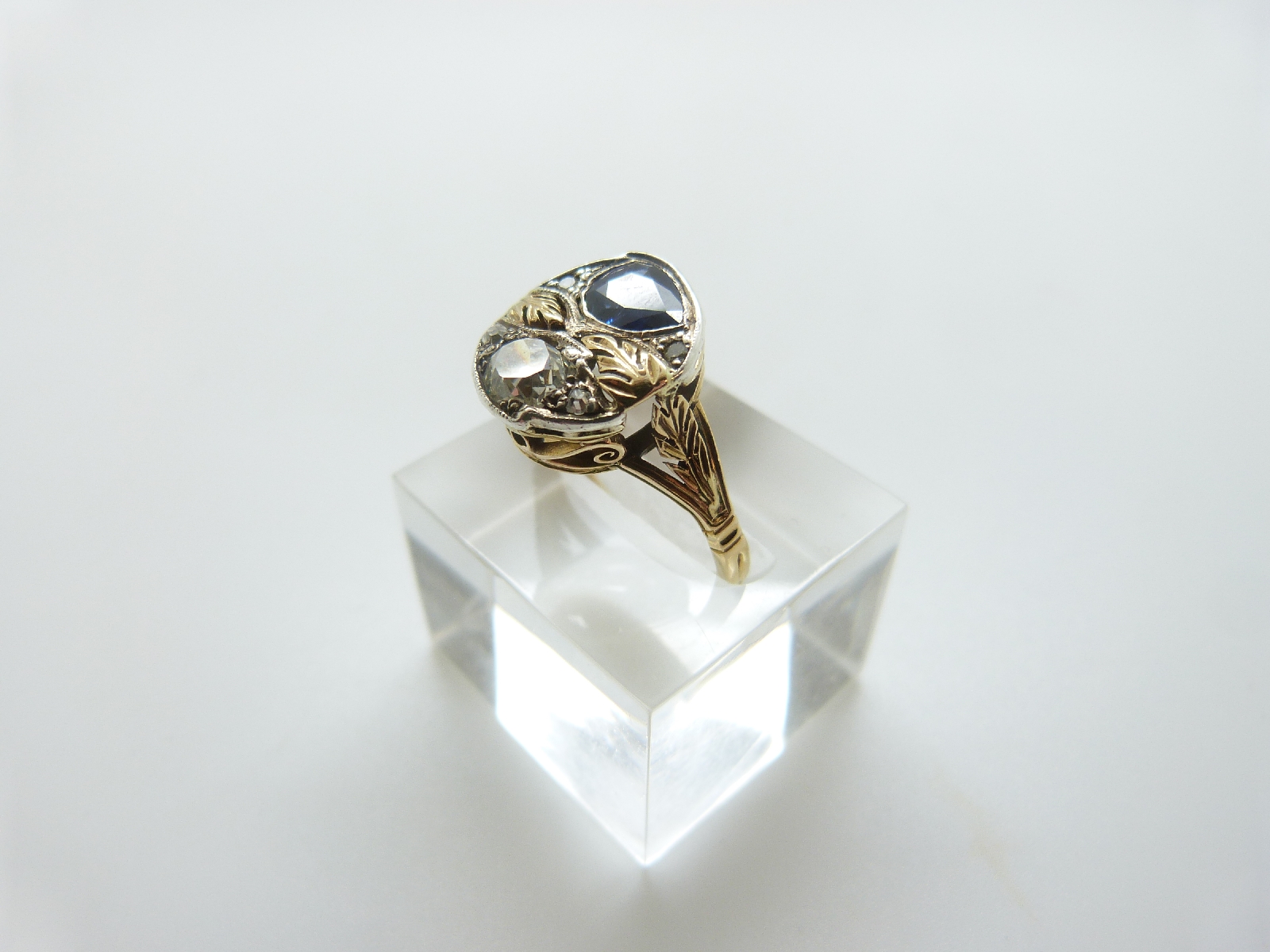 An 18ct gold bespoke ring set with an old cut diamond of approximately 0. - Image 2 of 2