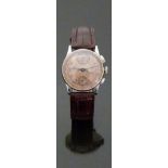 Supera gentleman's chronograph wristwatch with blued hands, black Arabic numerals,