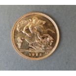 A 1982 gold half sovereign