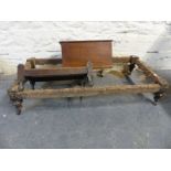 A small collection of furniture to include footstool frame,