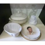 A group of ceramics and glass including TG Green jelly mould,