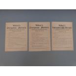 Three Walser's Emergency Mercury handbills/broadsides relating to the General Strike 1926,