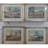 A set of four 19thC / or early 20thC hunting prints