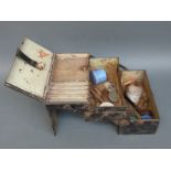 A vintage theatrical makeup box and contents used by the vendor's late husband in London,