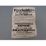 A William IV political electioneering handbill/broadside for the Ultra Tory/Conservative MP for