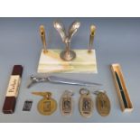 Rolls Royce letter opener, Rolls Royce owner key fobs, car mascot pen holder,