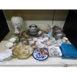 A collection of ceramics including unusual Royal Doulton Series Ware twin handled dish decorated