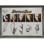 Status Quo signed card with letter