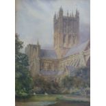 William Wiehe Collins (1862-1951) watercolour Wells Cathedral, signed and titled lower left,