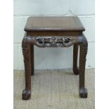 Three Chinese carved hardwood tables,