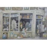 Barry Smith watercolour 'The Antiques Shop', signed lower left, 48cm x 70cm,