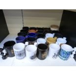 Twenty-five Portmeirion Imperial tankards in assorted colours and patterns including Monte Sol and