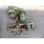 A wood working lathe complete with motor, bed extension,