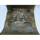 Five Tibetan Thanka prints with fabric borders