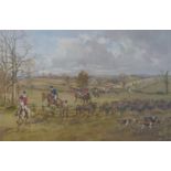 John King signed limited edition print 244 / 350 Prince Charles hunting with hounds,