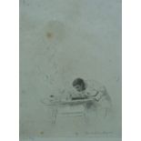 Hubert Von Herkomer (1849-1914) signed etching study of a gentleman,