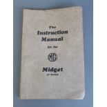 A 1933 MG Midget J series instruction manual