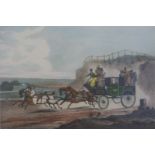 A 19thC coloured coaching engraving 'Paris and Dover Coach' after G S Treguar and engraved by R G