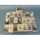 A quantity of late 19thC/early 20thC photographic studio portraits including local interest Stroud,