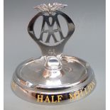 An AA commemorative ashtray marked half million membership souvenir 1905-1933