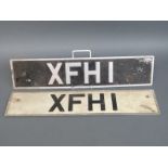 A pair of number plates, XFH1,