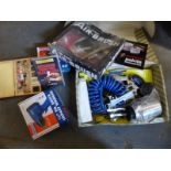 A quantity of tools including air impact wrench, airbrushes,