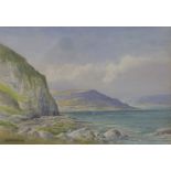 George William Morrison (Irish) early 20thC watercolour 'Coast Road and Glenarm Head, Co Antrim, N.