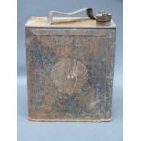 A vintage Shell 2 gallon petrol can with '3 Shillings' to top