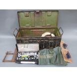 A 1943 metal tool / ammunition box containing largely engineer's / motorcycle / cycle related tools