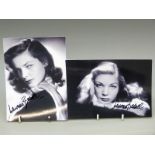 Two Lauren Bacall signed photographs