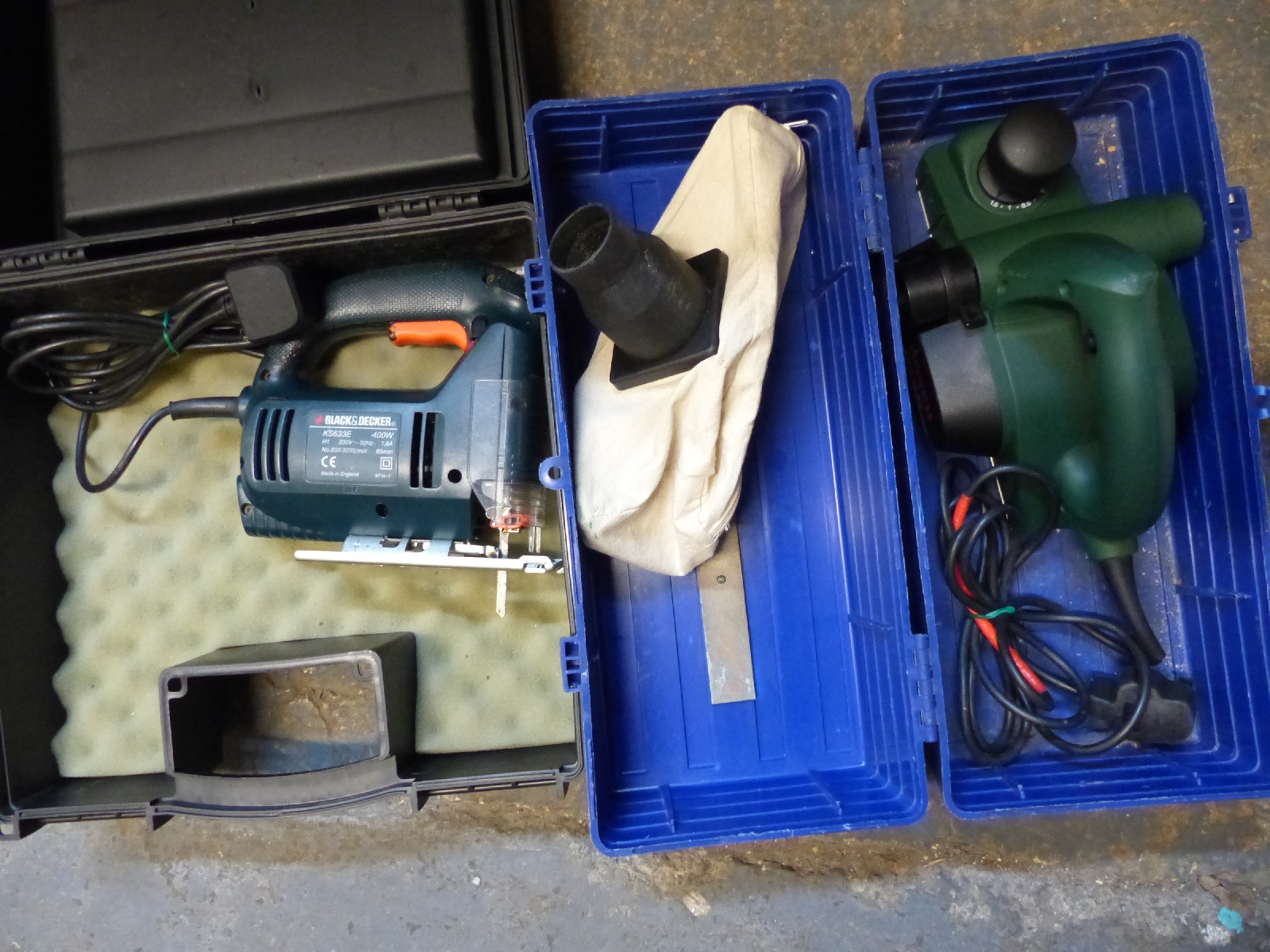 A Black & Decker planer and jigsaw