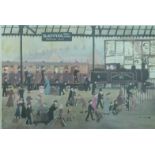 Helen Bradley signed print 'Blackpool South Shore (Waterloo Road) Railway Station' with gallery