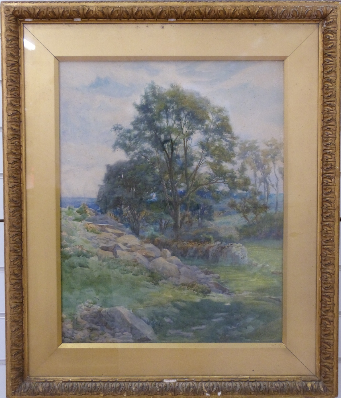 Francis Berry watercolour rural scene 'A Winding Path and a Stony Corner', signed lower right, - Image 2 of 2