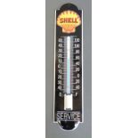 A Shell petrol or motor oil advertising workshop thermometer,