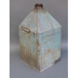 A vintage pyramid top petrol or oil can,