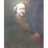 After Rembrandt van Rijn oil on board portrait of a man, 74 x 62cm,