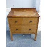 An oak chest of two drawers,