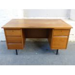 A modern five-drawer office desk