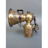 A Miller's Cetolite acetylene bicycle or motorcycle lamp,