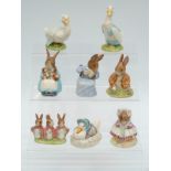 Eight Beswick Beatrix Potter figures including Cottontail, Benjamin Bunny Sat on a Bank etc,