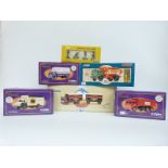 Five Corgi diecast model commercial vehicles comprising three Cadbury lorries,