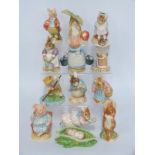 Thirteen Border Fine Arts Beatrix Potter ceramic figures including Hunca Munca Sweeping,