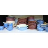 A quantity of Denby dinner and teaware, mostly eight place setting,