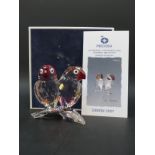 Preciosa glass Swarovski style model of two parrots, limited edition 250/500,