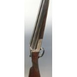 William Moore & Grey 12 bore side by side shotgun with engraved lock, top plate, top lever,