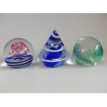 Three Caithness Glass limited edition paperweights, Aquasplash 16/275,