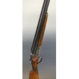 Miguel Labranga 12 bore side by side shotgun with engraved lock, top plate,